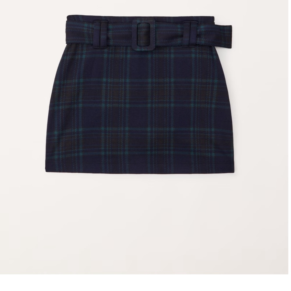 abercrombie kids belted blue/green plaid skirt/skort sz 15/16 - Picture 7 of 7